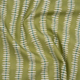Cotton and Linen Canvas Print – Leaf Dash and Dot Stripes – British Imported Cotton and Linen Canvas Print – Leaf Dash and Dot Stripes – British Imported