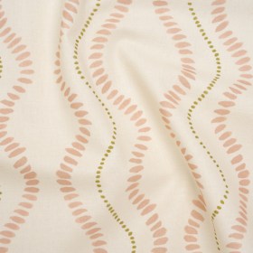 Cotton and Linen Canvas Print – Blossom Waves of Petal and Dots – British Imported Cotton and Linen Canvas Print – Blossom Waves of Petal and Dots – British Imported