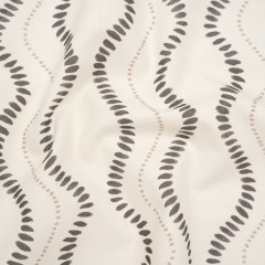 Cotton and Linen Canvas Print – Charcoal Waves of Petal and Dots – British Imported Cotton and Linen Canvas Print – Charcoal Waves of Petal and Dots – British Imported