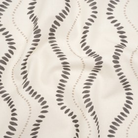 Cotton and Linen Canvas Print – Charcoal Waves of Petal and Dots – British Imported Cotton and Linen Canvas Print – Charcoal Waves of Petal and Dots – British Imported