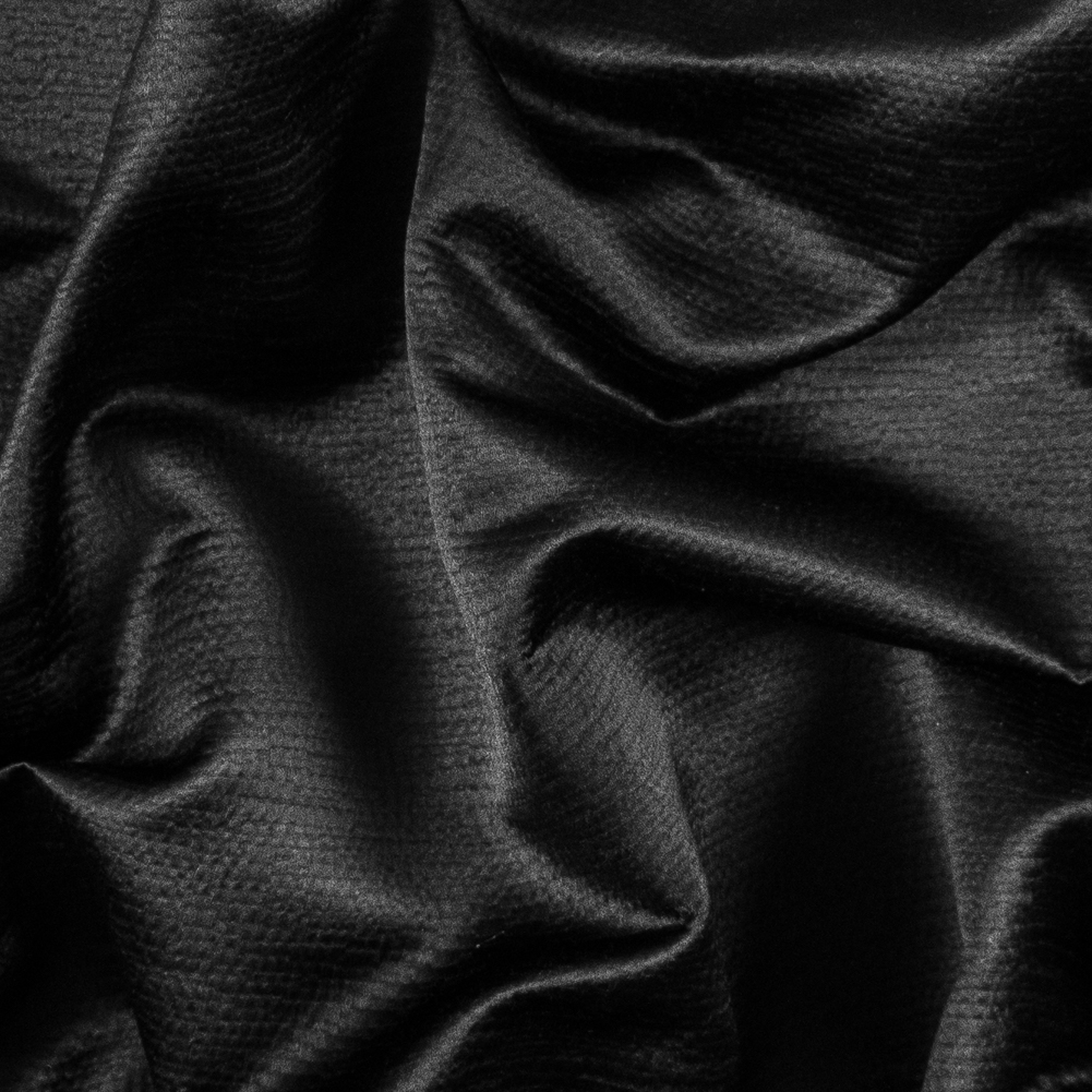 Luminous Textural Polyester Woven – Black – British Imported Luminous Textural Polyester Woven – Black – British Imported