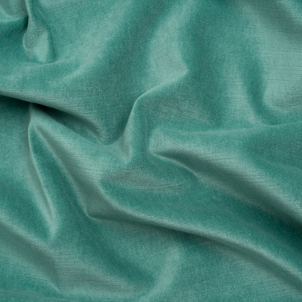 Polyester and Cotton Upholstery Velvet – Aqua – Corry Collection Polyester and Cotton Upholstery Velvet – Aqua – Corry Collection