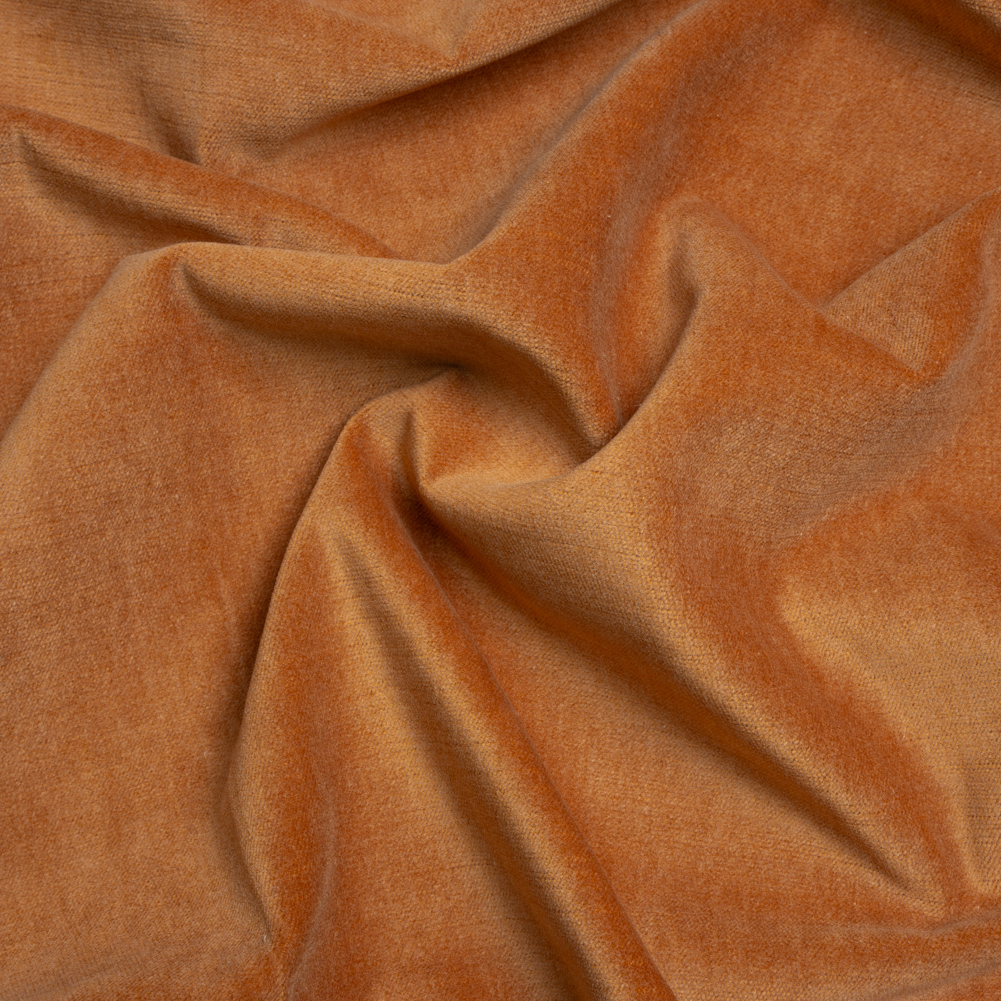 Polyester and Cotton Upholstery Velvet – Tangerine – Corry Collection Polyester and Cotton Upholstery Velvet – Tangerine – Corry Collection