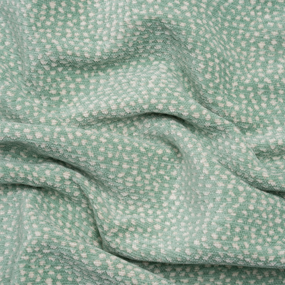 Upholstery Chenille – Aqua Spotted – Remus Collection Upholstery Chenille – Aqua Spotted – Remus Collection