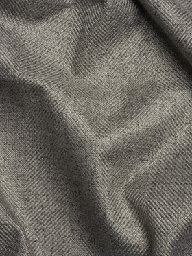 Blackout Polyester Drapery Twill – Heathered Steel Herringbone Stripes – Tillery Collection Blackout Polyester Drapery Twill – Heathered Steel Herringbone Stripes – Tillery Collection