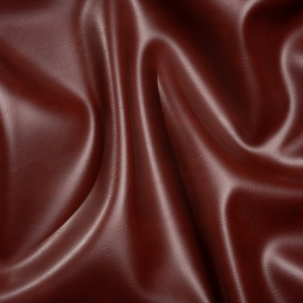 Upholstery Faux Leather with Brushed Fabric Backing – Claret – Alida Collection Upholstery Faux Leather with Brushed Fabric Backing – Claret – Alida Collection