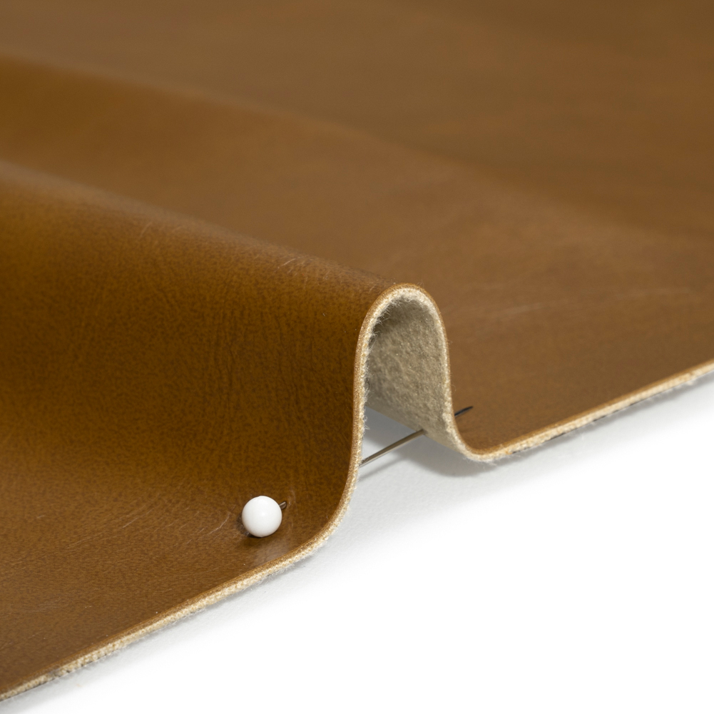 Upholstery Faux Leather with Brushed Fabric Backing – Cognac – Alida Collection Upholstery Faux Leather with Brushed Fabric Backing – Cognac – Alida Collection