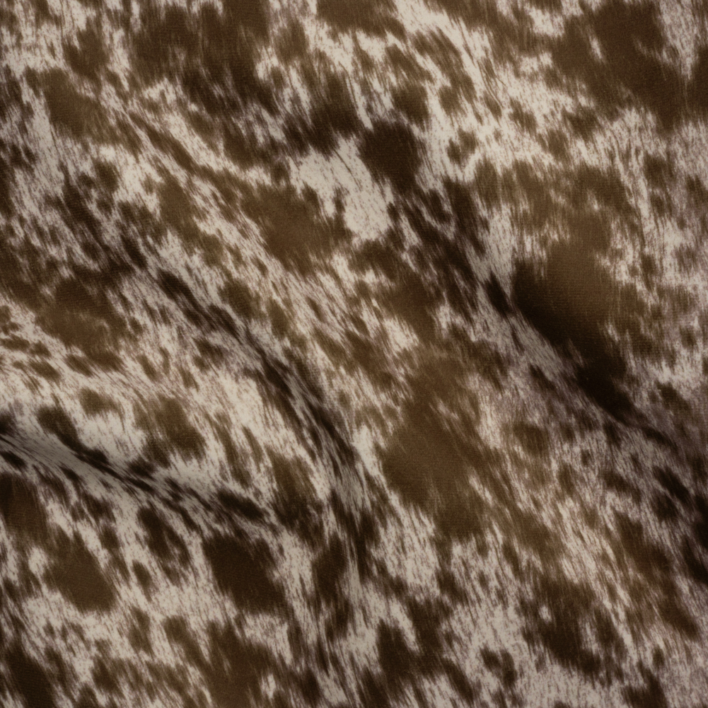 Upholstery Micro Velvet with Woven Backing – Brown and Cream Cheetah Spots Upholstery Micro Velvet with Woven Backing – Brown and Cream Cheetah Spots