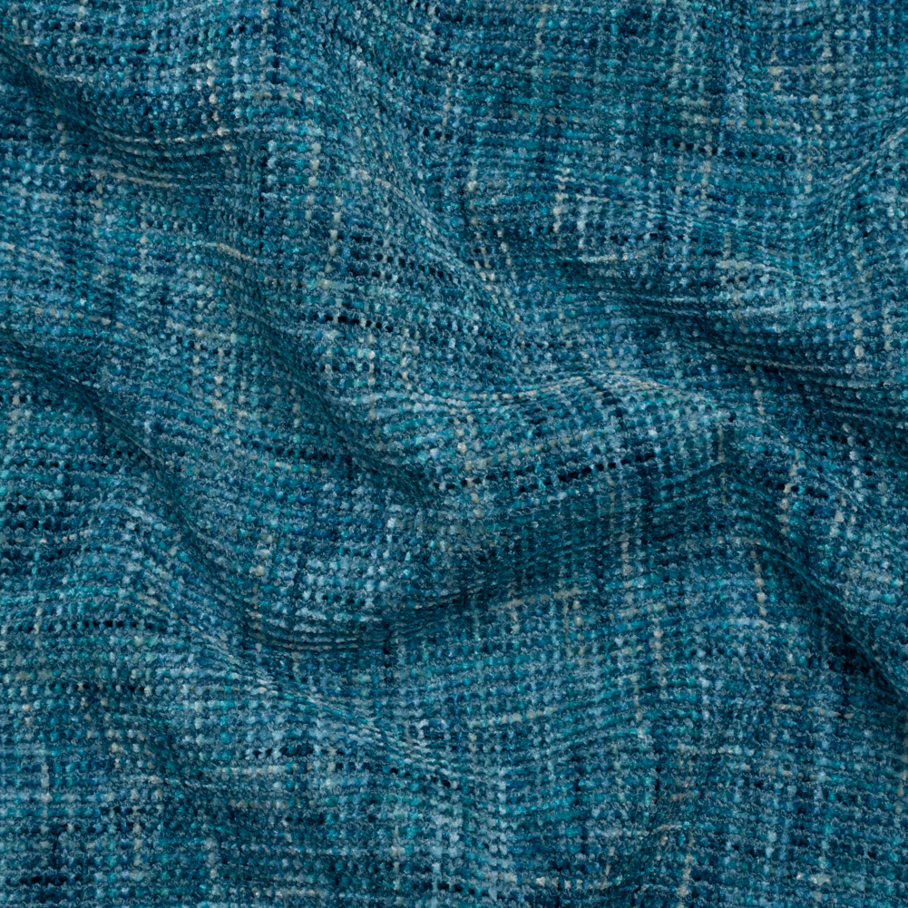 Upholstery Chenille – Aqua Striated – Chevery Collection Upholstery Chenille – Aqua Striated – Chevery Collection