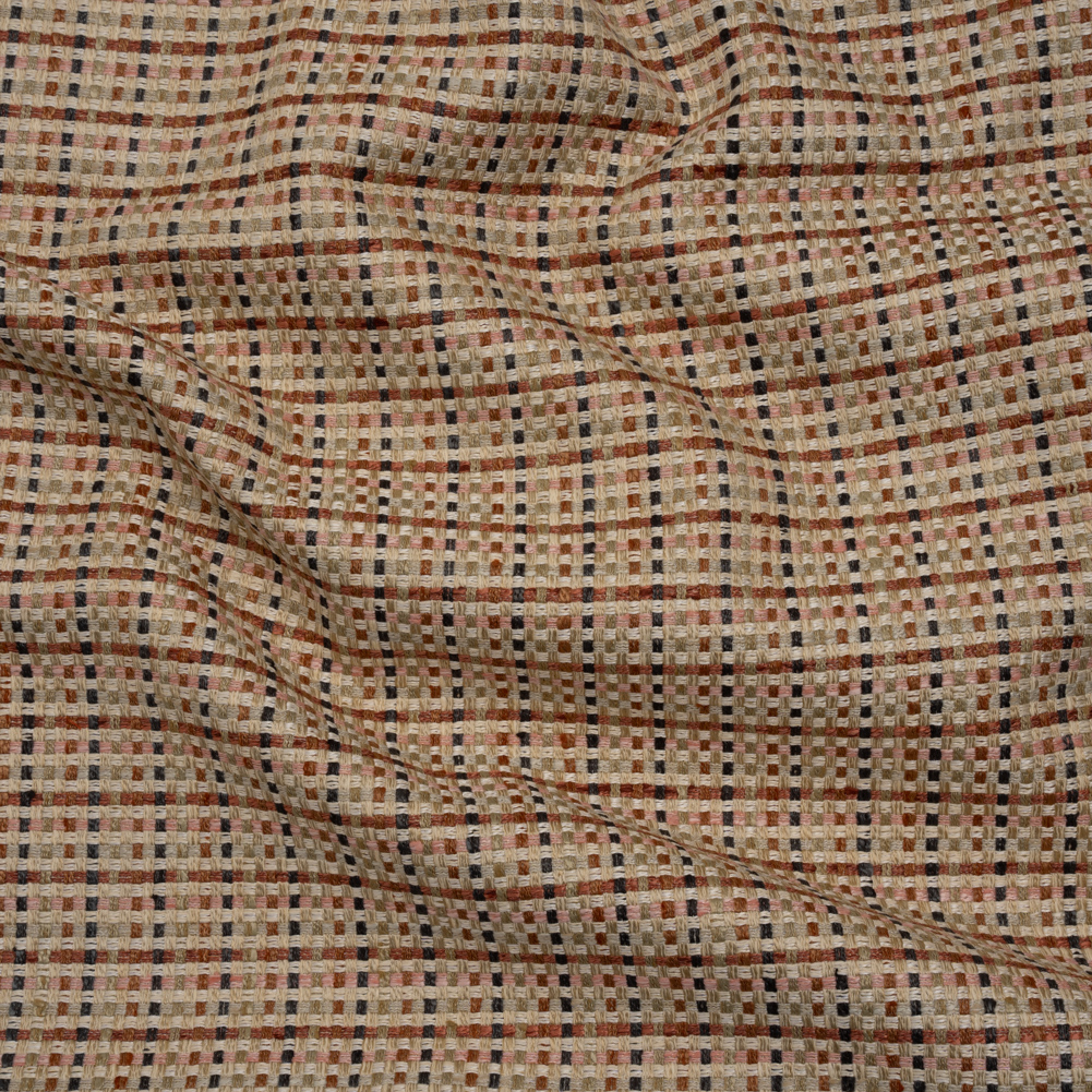 Basketweave Upholstery Fabric – Spice Plaid Basketweave Upholstery Fabric – Spice Plaid