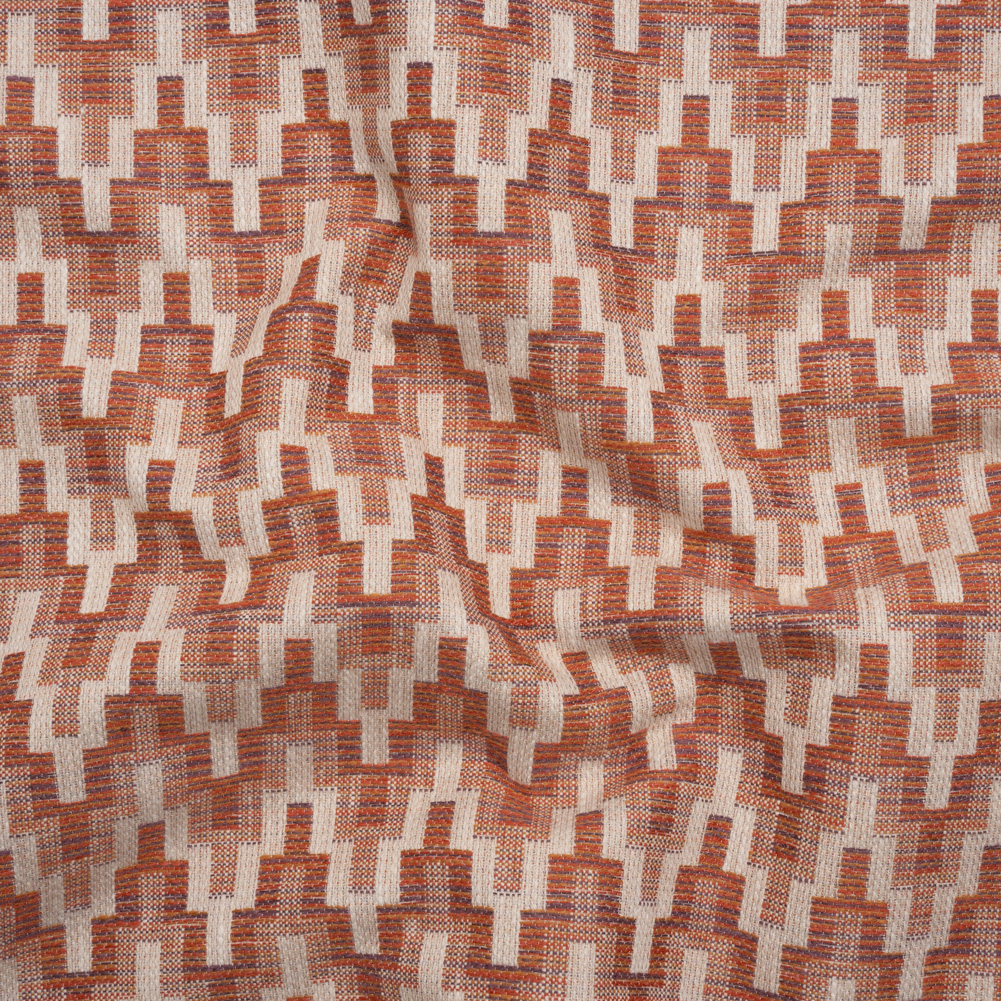 Upholstery Jacquard – Apricot Geometric Zig Zags – Cedarvale Collection Upholstery Jacquard – Apricot Geometric Zig Zags – Cedarvale Collection