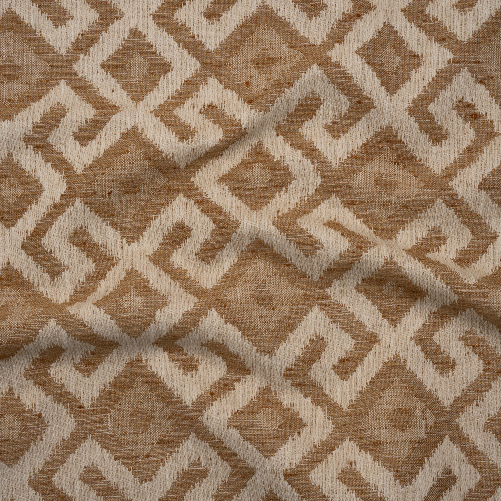 Upholstery Jacquard – Chestnut Greek Key Diamonds – Nikaia Collection Upholstery Jacquard – Chestnut Greek Key Diamonds – Nikaia Collection