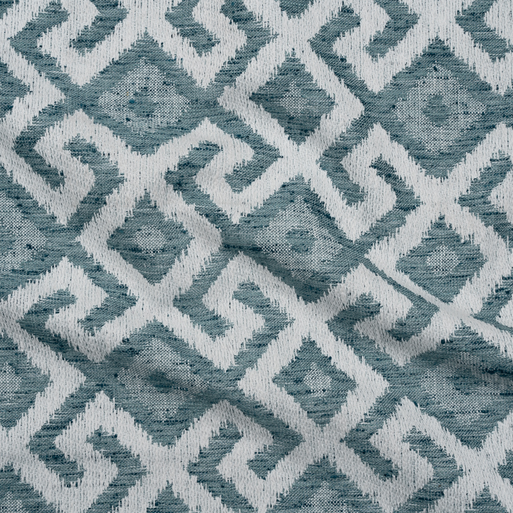Upholstery Jacquard – Sky Light Greek Key Diamonds – Nikaia Collection Upholstery Jacquard – Sky Light Greek Key Diamonds – Nikaia Collection