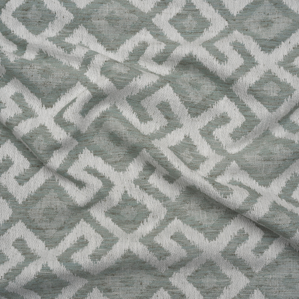 Upholstery Jacquard – Mist Greek Key Diamonds – Nikaia Collection Upholstery Jacquard – Mist Greek Key Diamonds – Nikaia Collection