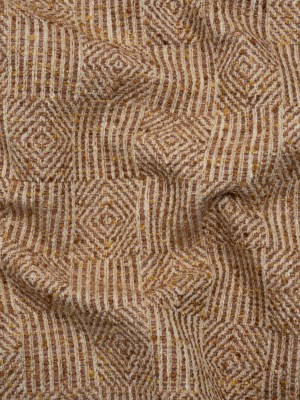 Tweedy Boucle Upholstery Jacquard – Apricot Diamond and Stripe Checks – Damietta Collection Tweedy Boucle Upholstery Jacquard – Apricot Diamond and Stripe Checks – Damietta Collection