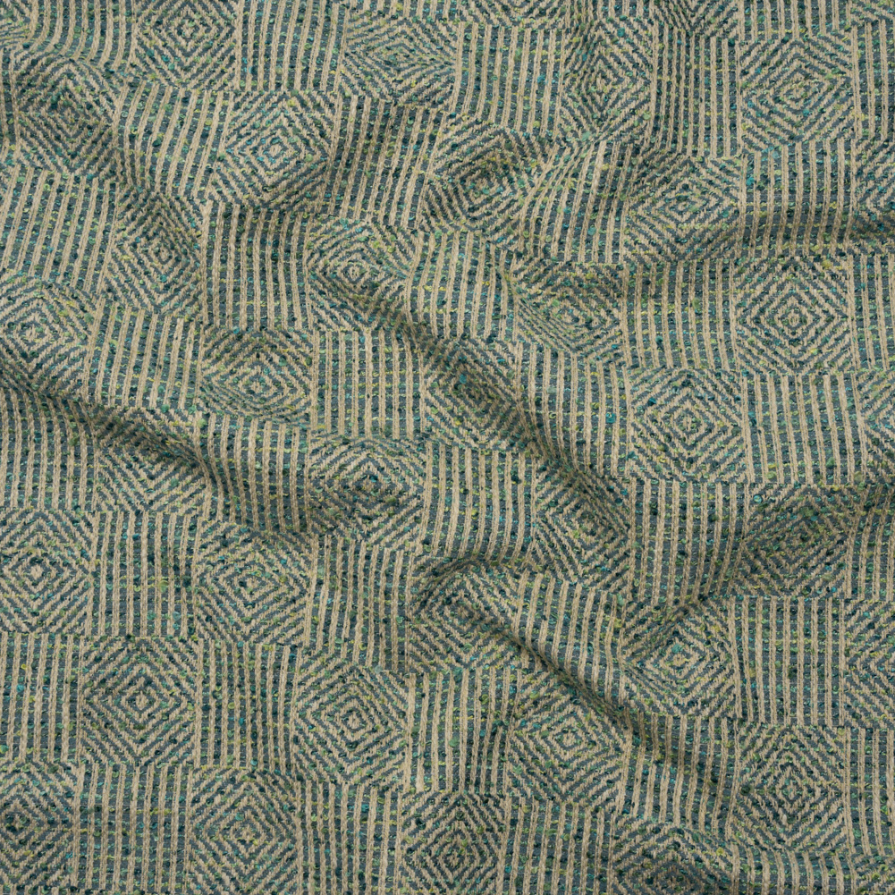 Tweedy Boucle Upholstery Jacquard – Juniper Diamond and Stripe Checks – Damietta Collection Tweedy Boucle Upholstery Jacquard – Juniper Diamond and Stripe Checks – Damietta Collection