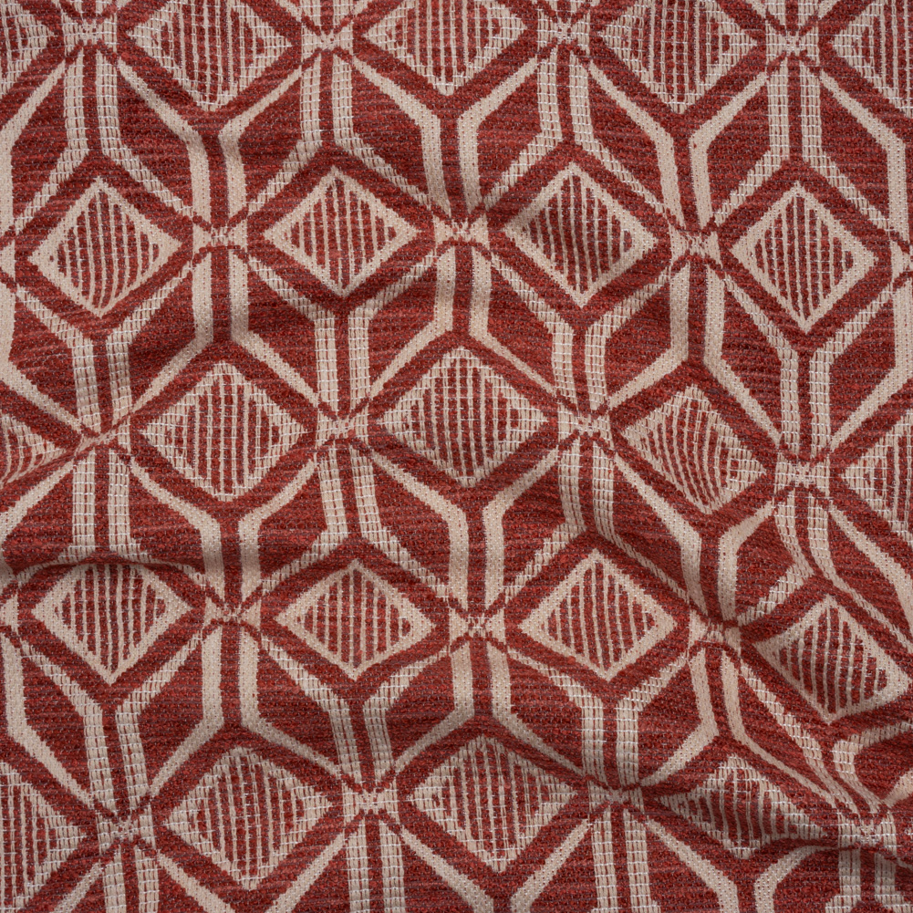 Upholstery Jacquard – Ruby Diamonds and Squares Geometric – Sunne Collection Upholstery Jacquard – Ruby Diamonds and Squares Geometric – Sunne Collection