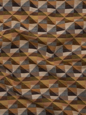 Lightweight Upholstery Jacquard – Spice Triangles and Squares Lightweight Upholstery Jacquard – Spice Triangles and Squares