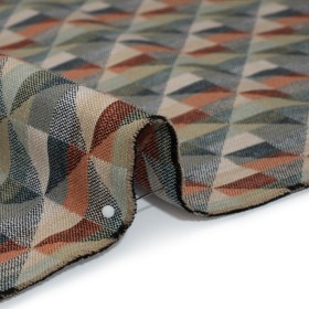Lightweight Upholstery Jacquard – Apricot Triangles and Squares Lightweight Upholstery Jacquard – Apricot Triangles and Squares