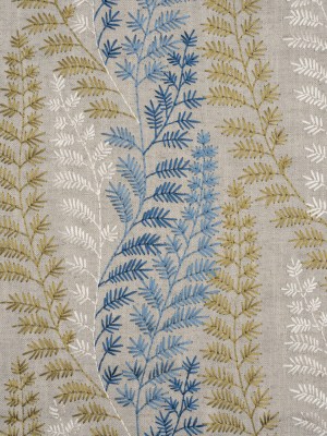 Embroidered Linen Blend Woven – Forest Leafy Plants – Attica Collection Embroidered Linen Blend Woven – Forest Leafy Plants – Attica Collection