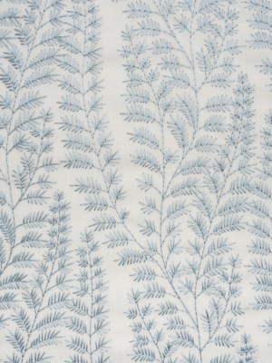Embroidered Linen Blend Woven – Ice Leafy Plants – Attica Collection Embroidered Linen Blend Woven – Ice Leafy Plants – Attica Collection