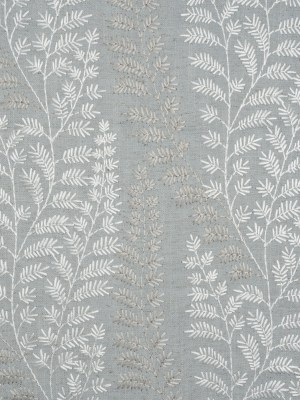 Embroidered Linen Blend Woven – Sea Pearl Leafy Plants – Attica Collection Embroidered Linen Blend Woven – Sea Pearl Leafy Plants – Attica Collection