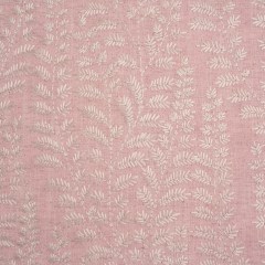 Embroidered Linen Blend Woven – Blush Leafy Plants – Attica Collection Embroidered Linen Blend Woven – Blush Leafy Plants – Attica Collection