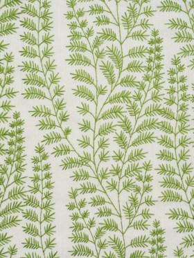 Embroidered Linen Blend Woven – Elm Leafy Plants – Attica Collection Embroidered Linen Blend Woven – Elm Leafy Plants – Attica Collection