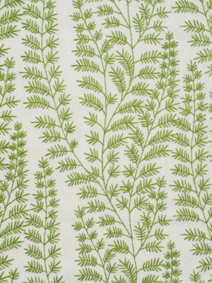Embroidered Linen Blend Woven – Elm Leafy Plants – Attica Collection Embroidered Linen Blend Woven – Elm Leafy Plants – Attica Collection