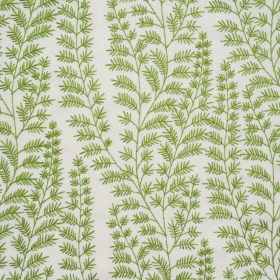 Embroidered Linen Blend Woven – Elm Leafy Plants – Attica Collection Embroidered Linen Blend Woven – Elm Leafy Plants – Attica Collection