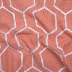Embroidered Linen Blend Woven – Sorbet Hexagon Geometric – Highwood Collection Embroidered Linen Blend Woven – Sorbet Hexagon Geometric – Highwood Collection
