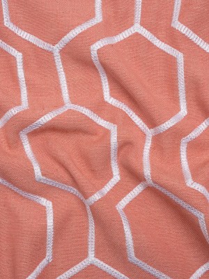 Embroidered Linen Blend Woven – Sorbet Hexagon Geometric – Highwood Collection Embroidered Linen Blend Woven – Sorbet Hexagon Geometric – Highwood Collection