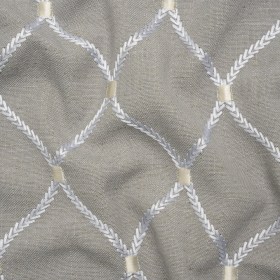 Embroidered Linen Blend Woven – Chinchilla Ogees – Gleason Collection Embroidered Linen Blend Woven – Chinchilla Ogees – Gleason Collection