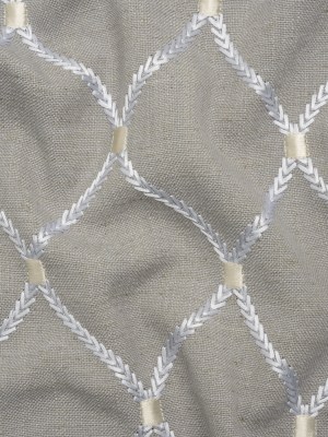 Embroidered Linen Blend Woven – Chinchilla Ogees – Gleason Collection Embroidered Linen Blend Woven – Chinchilla Ogees – Gleason Collection