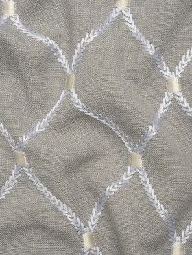 Embroidered Linen Blend Woven – Chinchilla Ogees – Gleason Collection Embroidered Linen Blend Woven – Chinchilla Ogees – Gleason Collection