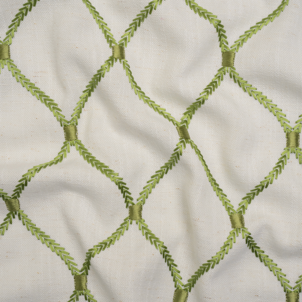 Embroidered Linen Blend Woven – Elm Ogees – Gleason Collection Embroidered Linen Blend Woven – Elm Ogees – Gleason Collection