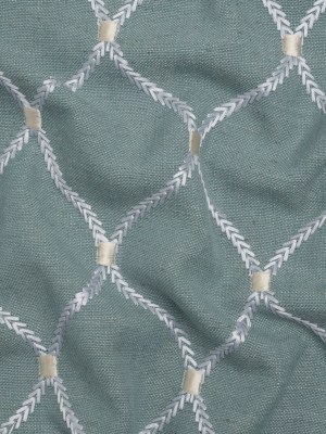 Embroidered Linen Blend Woven – Glacier Ogees – Gleason Collection Embroidered Linen Blend Woven – Glacier Ogees – Gleason Collection