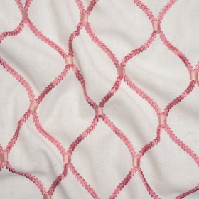 Embroidered Linen Blend Woven – Sorbet Ogees – Gleason Collection Embroidered Linen Blend Woven – Sorbet Ogees – Gleason Collection
