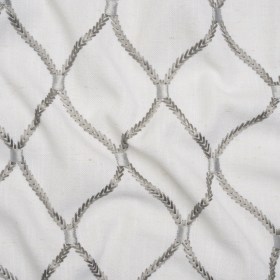 Embroidered Linen Blend Woven – Stone Ogees – Gleason Collection Embroidered Linen Blend Woven – Stone Ogees – Gleason Collection