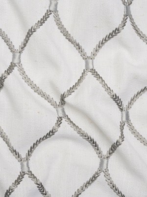 Embroidered Linen Blend Woven – Stone Ogees – Gleason Collection Embroidered Linen Blend Woven – Stone Ogees – Gleason Collection