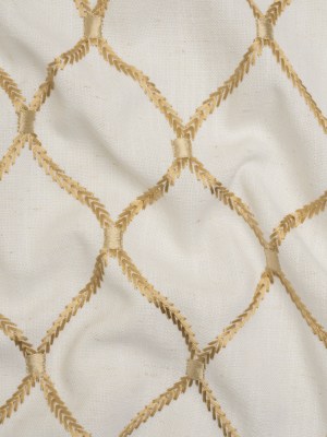 Embroidered Linen Blend Woven – Honey Ogees – Gleason Collection Embroidered Linen Blend Woven – Honey Ogees – Gleason Collection