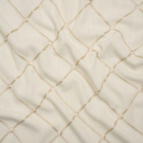 Embroidered Linen Blend Woven – Quartz Roses and Diamonds – Tioga Collection Embroidered Linen Blend Woven – Quartz Roses and Diamonds – Tioga Collection