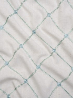Embroidered Linen Blend Woven – Sea Pearl Roses and Diamonds – Tioga Collection Embroidered Linen Blend Woven – Sea Pearl Roses and Diamonds – Tioga Collection
