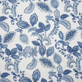 Cotton Canvas Print – Plain Blue Dahlia Floral and Leaves Cotton Canvas Print – Plain Blue Dahlia Floral and Leaves
