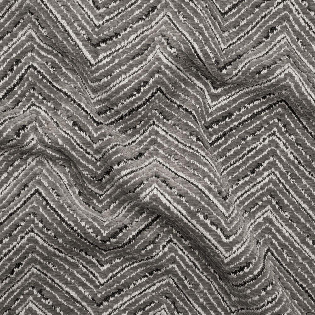 Chenille Upholstery Jacquard – Stone Chevrons – Fleming Collection Chenille Upholstery Jacquard – Stone Chevrons – Fleming Collection