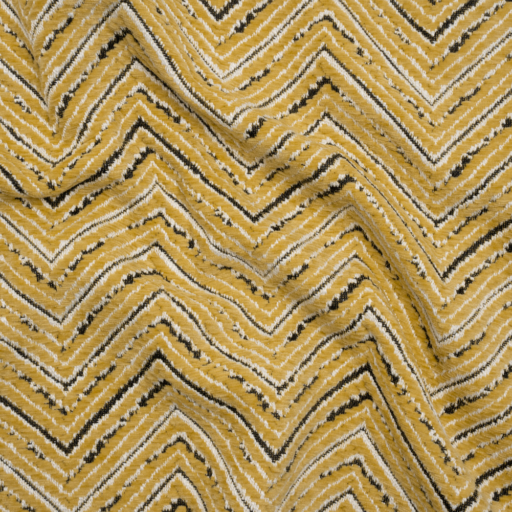 Chenille Upholstery Jacquard – Bumblebee Chevrons – Fleming Collection Chenille Upholstery Jacquard – Bumblebee Chevrons – Fleming Collection
