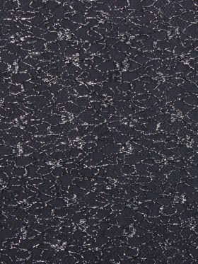 British Metallic Silver and Black Floral Tulle British Metallic Silver and Black Floral Tulle