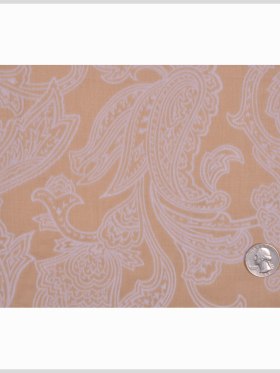 Beige and Pale Gray Flocked Paisley Cotton Voile Beige and Pale Gray Flocked Paisley Cotton Voile