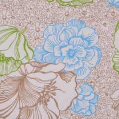 White/Beige/Sky Blue/Kiwi Multicolor Floral Cotton Print White/Beige/Sky Blue/Kiwi Multicolor Floral Cotton Print