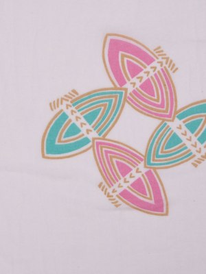 Off-White/Taffy/Pink/Green Geometric Cotton Voile Off-White/Taffy/Pink/Green Geometric Cotton Voile